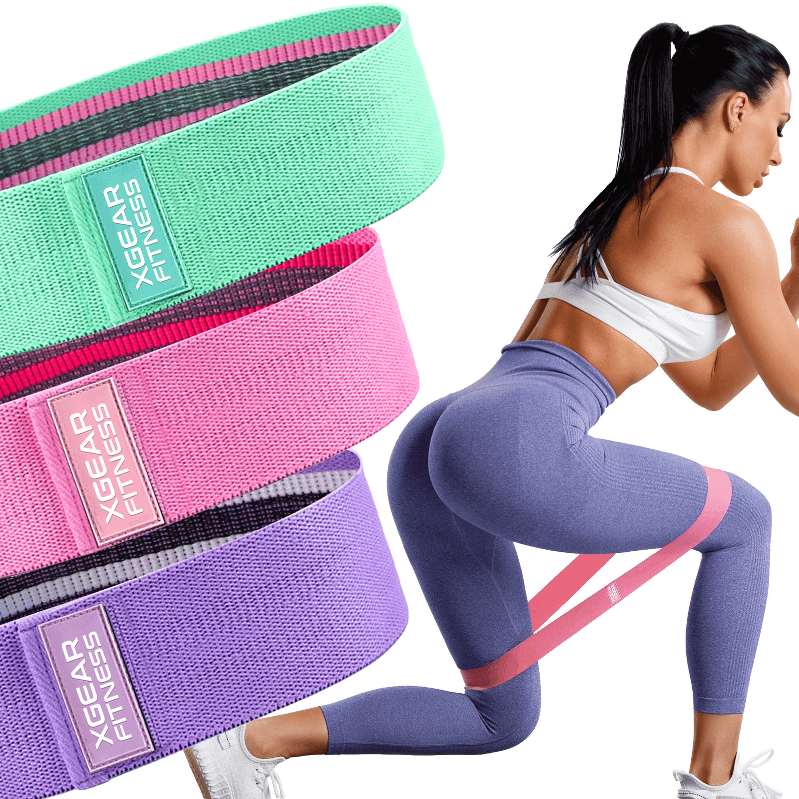 XGear Resistance Bands for Glutes & Hips – Set of 3