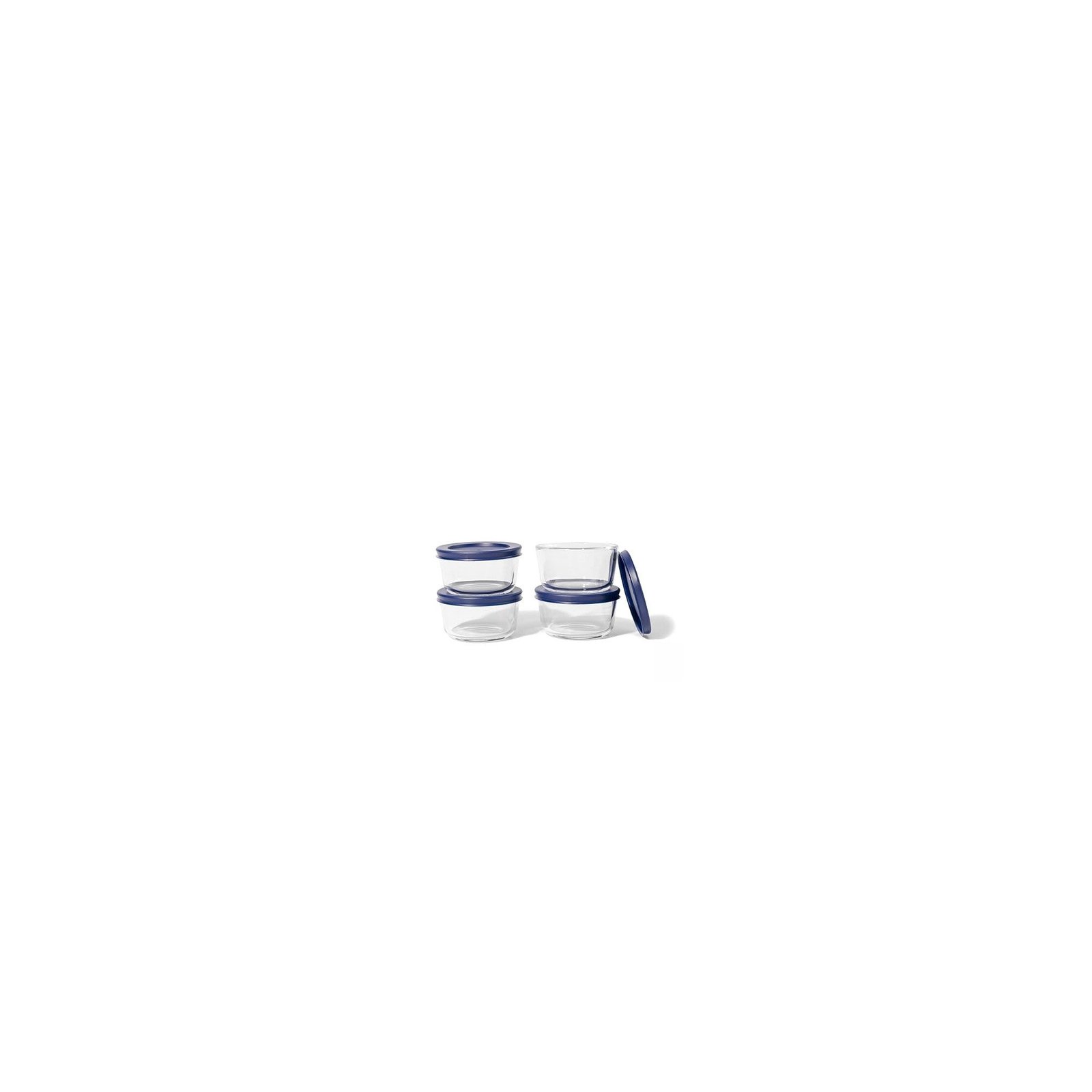 8-Piece Airtight Glass Food Storage Container Set – 7 oz, Blue - Image 2