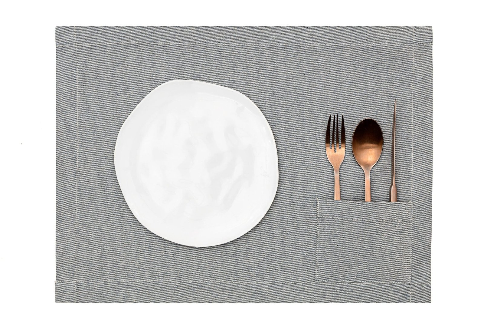 Denim Cotton Placemats with Pocket – Set of 4 - Image 5