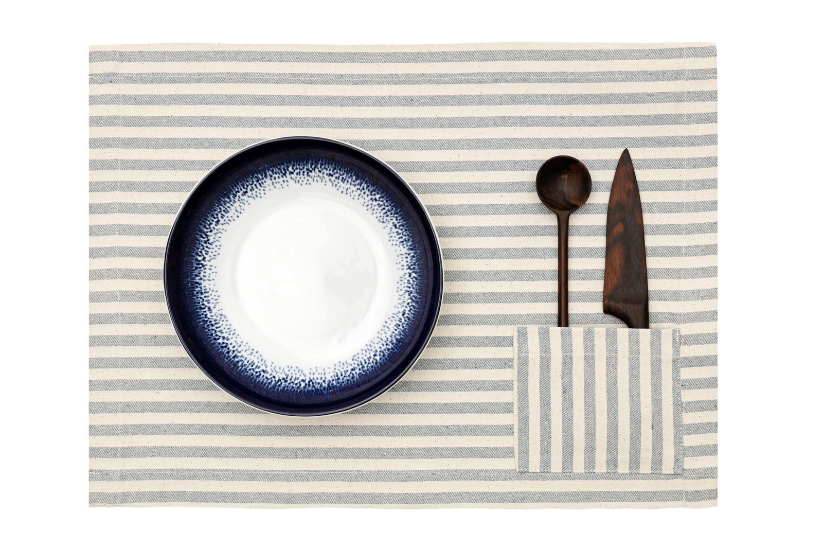 Denim Cotton Placemats with Pocket – Set of 4 - Image 3