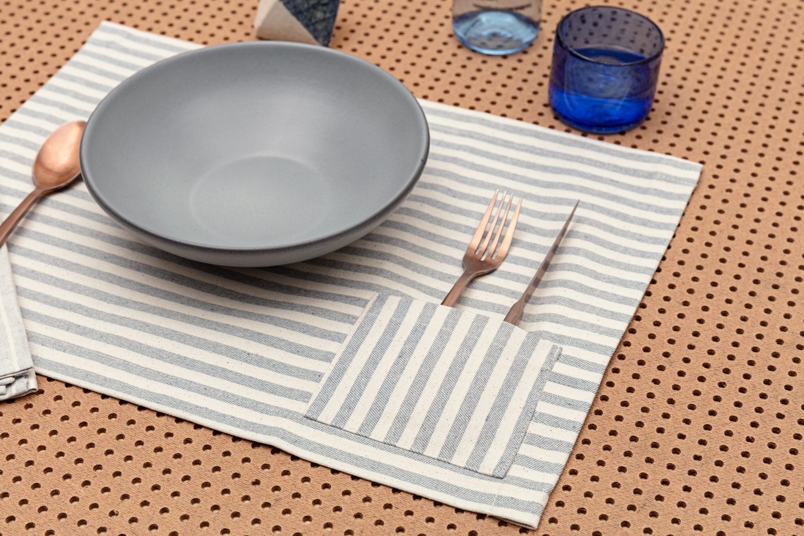 Denim Cotton Placemats with Pocket – Set of 4 - Image 7
